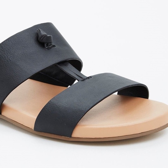 torrid Shoes - Torrid SANDALS 8 12.5 W Black Slides Flats